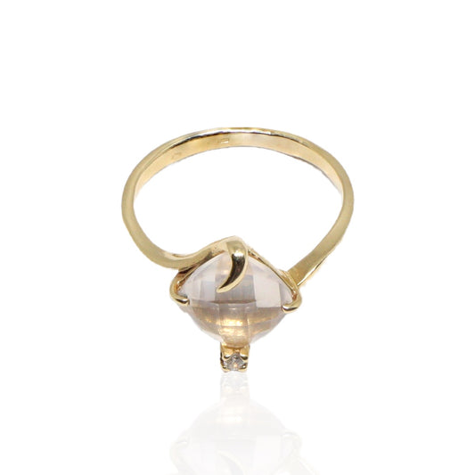 Set Aur 14k cu Piatra Cuart Roz - Bijuteria Cleopatra