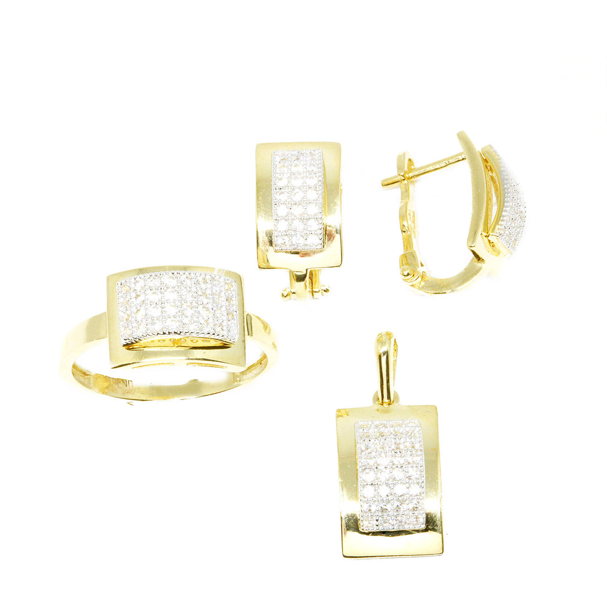 Set Aur 14k Minimalist cu Pietre Zirconia - Bijuteria Cleopatra