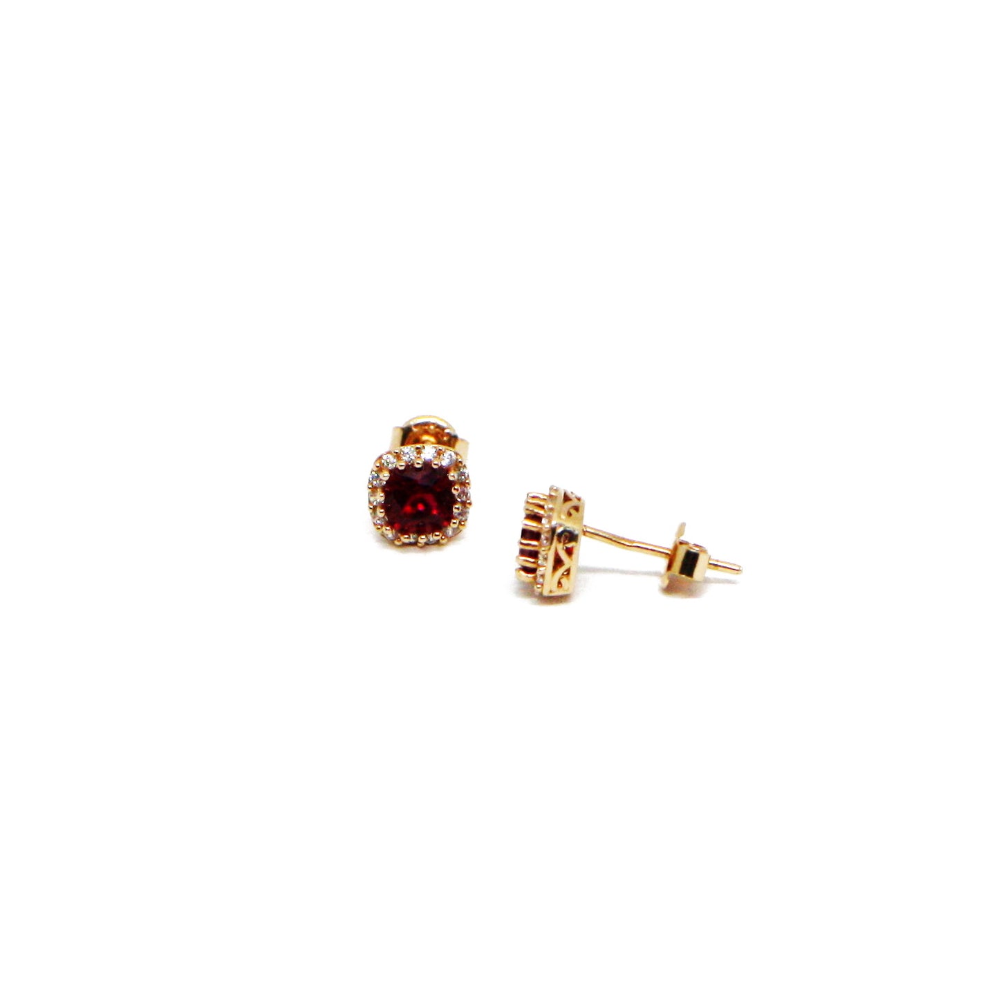 Set Aur 14k Cu Pietre Zirconia Rosii si Albe - Bijuteria Cleopatra