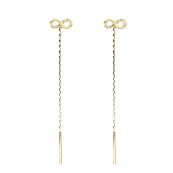 Cercei Fir Aur 14k Infinit cu Pietre Zirconia