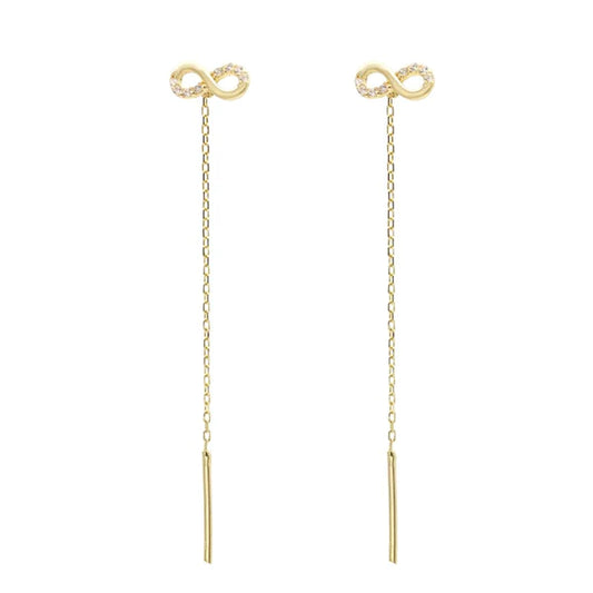 Cercei Fir Aur 14k Infinit cu Pietre Zirconia
