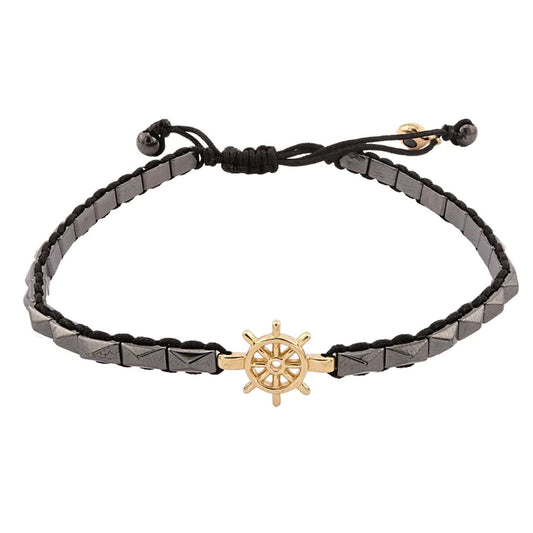 Bratara Unisex Snur Aur 14k Carma cu Hematit