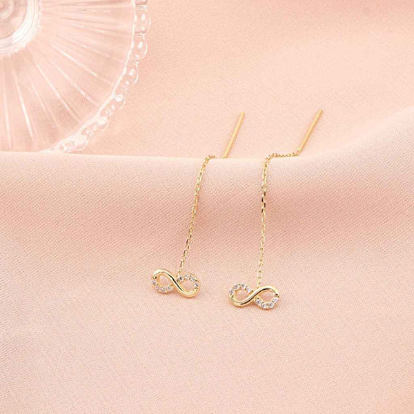 Cercei Fir Aur 14k Infinit cu Pietre Zirconia