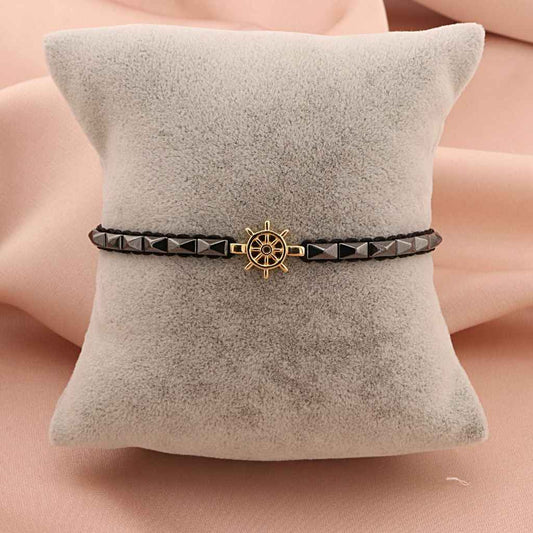 Bratara Unisex Snur Aur 14k Carma cu Hematit