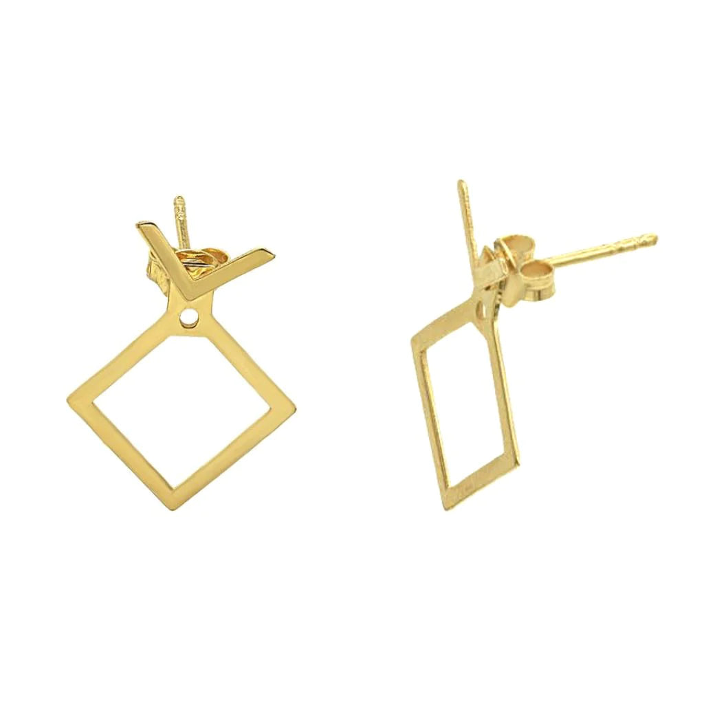 Cercei Aur 14k 3 in 1 Minimalist Square