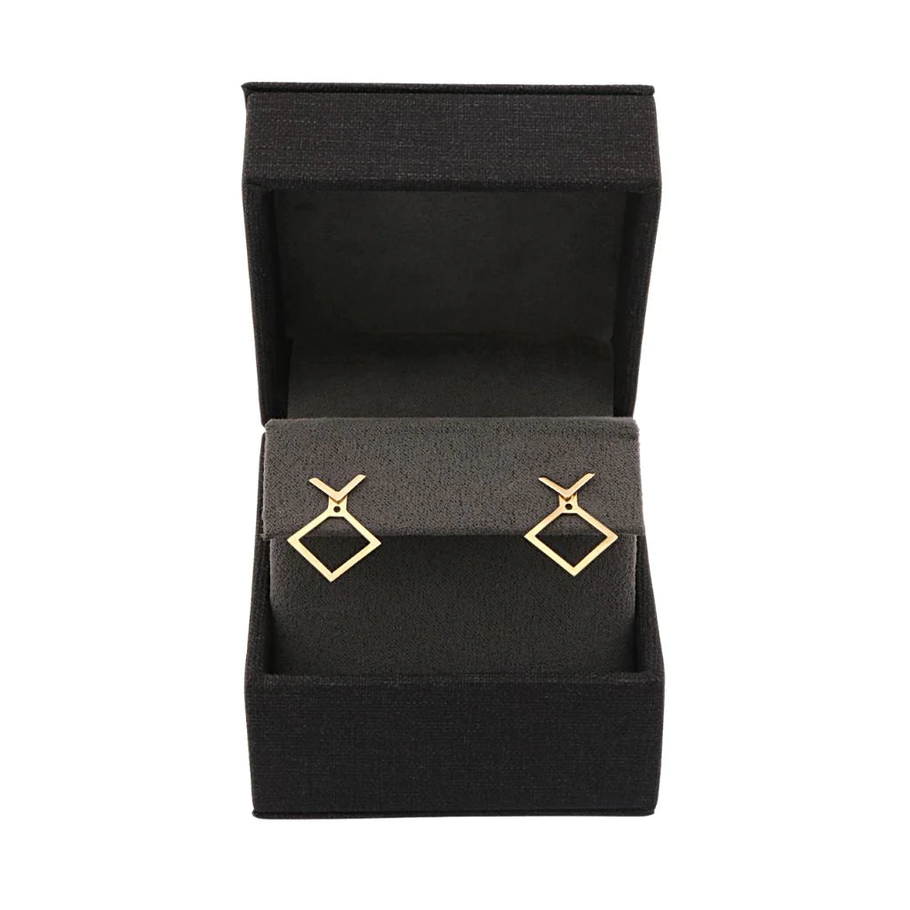 Cercei Aur 14k 3 in 1 Minimalist Square