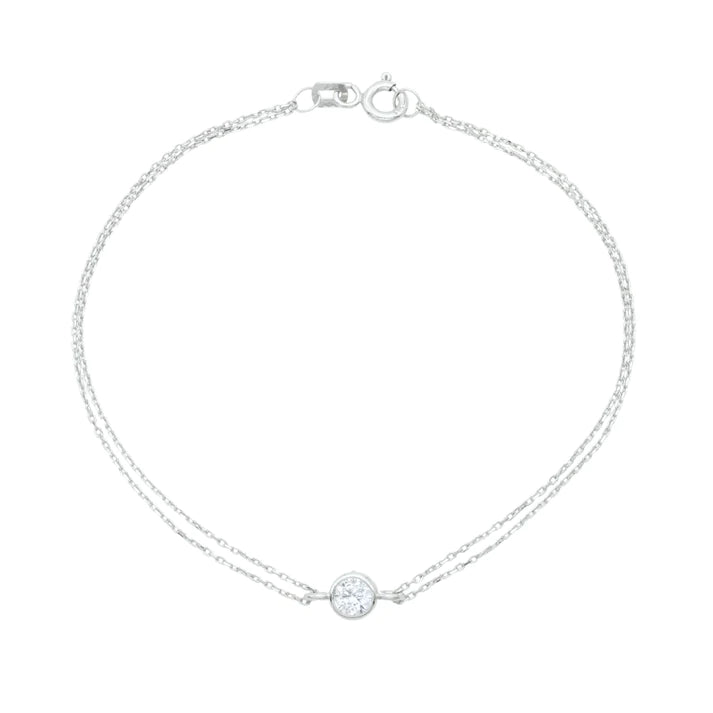 Bratara Aur Alb 14k cu Piatra Zirconia Clasica