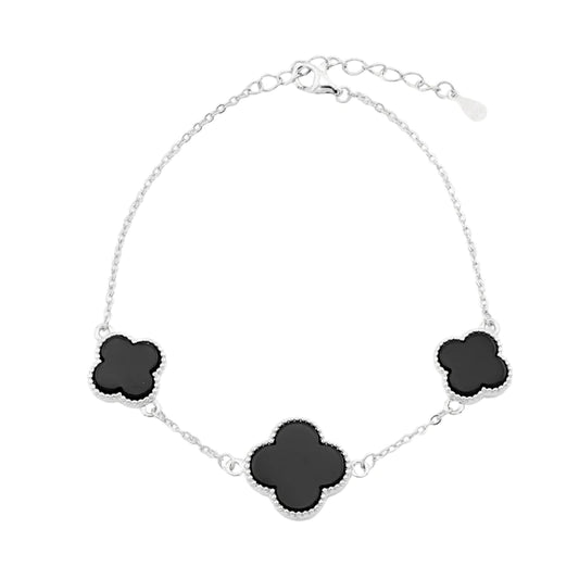 Bratara Argint Flori cu Onix