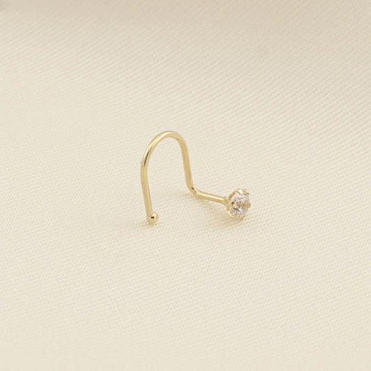 Cercel de Nas Aur 14k cu Piatra Zirconia