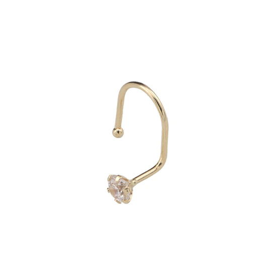 Cercel de Nas Aur 14k cu Piatra Zirconia
