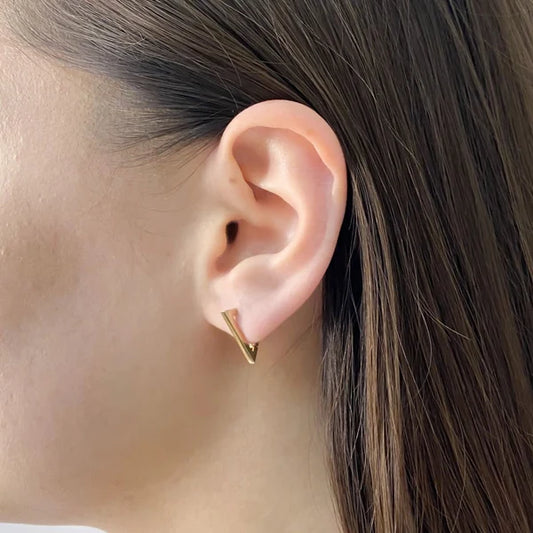Cercei Aur 14k 3D Triangle