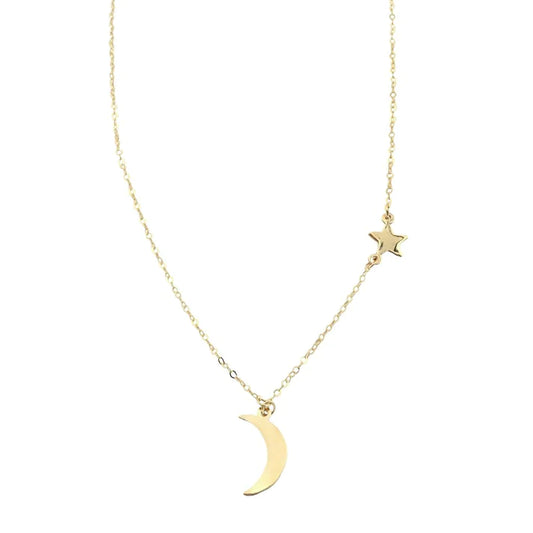 Lant Aur 14k Semiluna si Stea Starry Night
