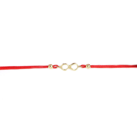 Bratara Snur Rosu Aur 14k Infinit si Bilute