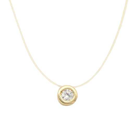 Lant Transparent Aur 14k cu Piatra Alba