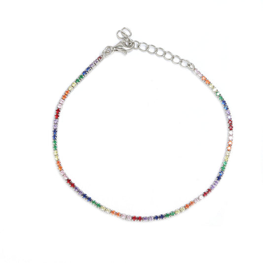 Bratara Tennis Argint cu Pietre Multicolore 2mm