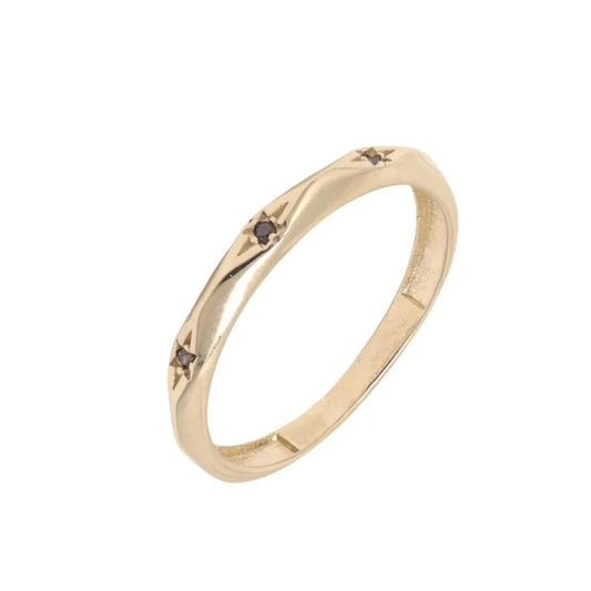 Inel Aur 14k Geometric cu Pietre Zirconia