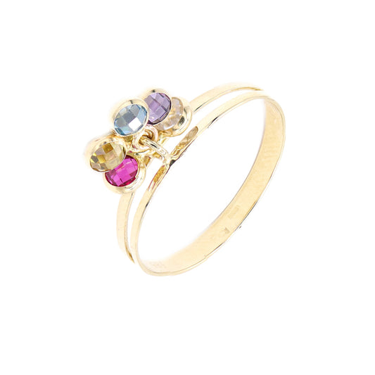 Inel Aur 14k cu Pietre Multicolore - Bijuteria Cleopatra