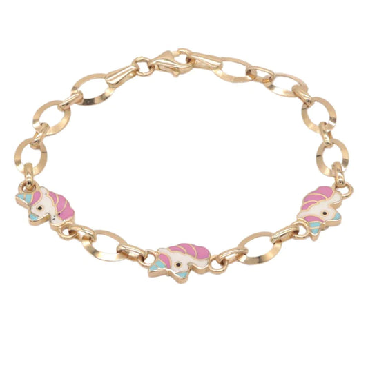 Bratara Copii Aur 14k Unicorni