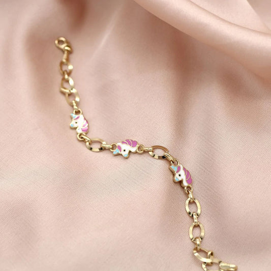 Bratara Copii Aur 14k Unicorni