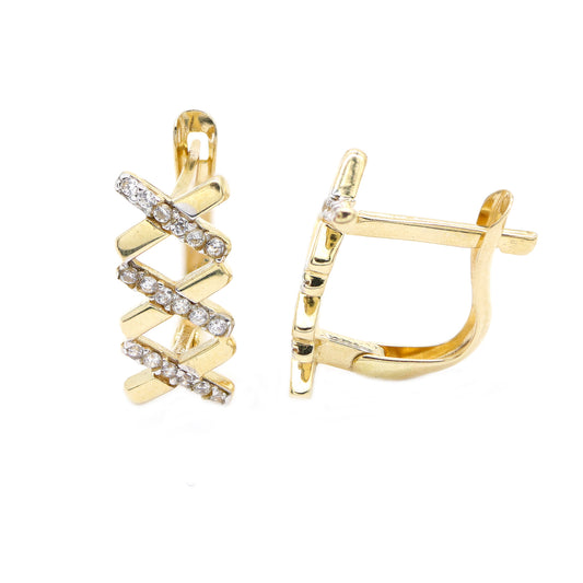 Cercei Aur 14k Model Zig-Zag - Bijuteria Cleopatra
