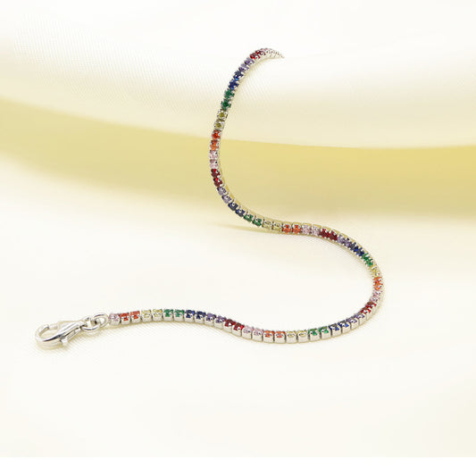 Bratara Tennis Argint cu Pietre Multicolore 2mm