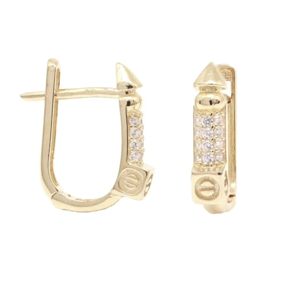 Cercei Aur 14k Geometrici cu Nituri