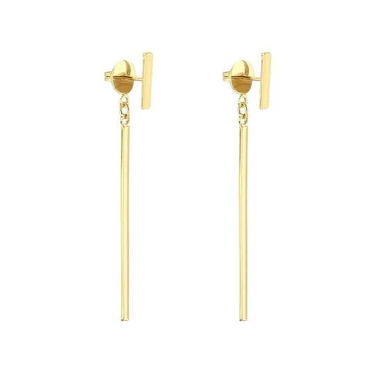 Cercei Lungi Aur 14k T-Bar