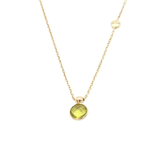 Lant Aur 14k cu Piatra Peridot Rotunda