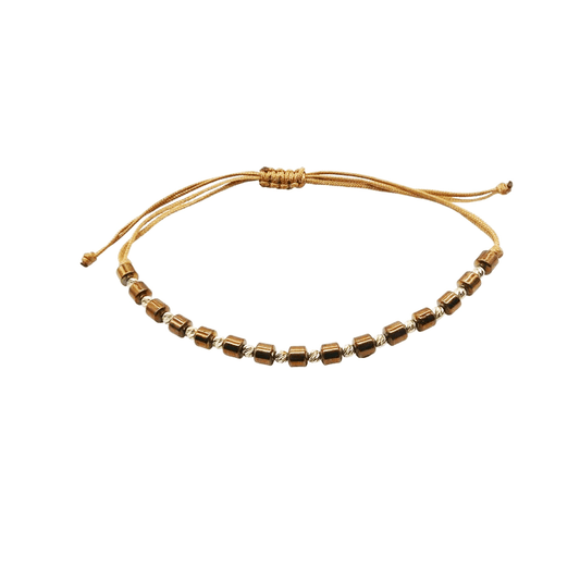 Bratara Snur Bile Aur 14k si Hematit Maro - Bijuteria Cleopatra