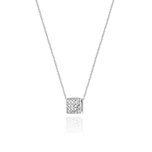 Lant Aur 14k Patrat cu Diamante 0.08ct - Bijuteria Cleopatra