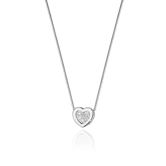 Lant Aur 14k Inima cu Diamante de 0.07ct - Bijuteria Cleopatra