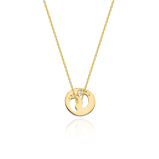 Lant Aur 14k Banut cu Talpite si Diamant de 0.005ct