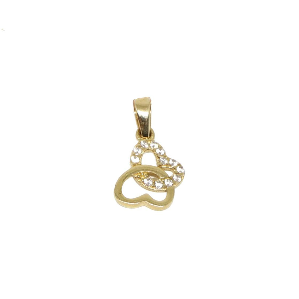 Pandantiv Aur 14k Fluture cu Pietre Zirconia Albe - Bijuteria Cleopatra