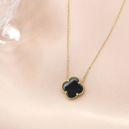 Lant Aur 14k Floare cu Onix