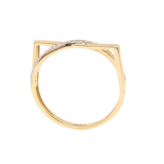 Inel Aur 14k Minimalist cu Pietre Zirconia