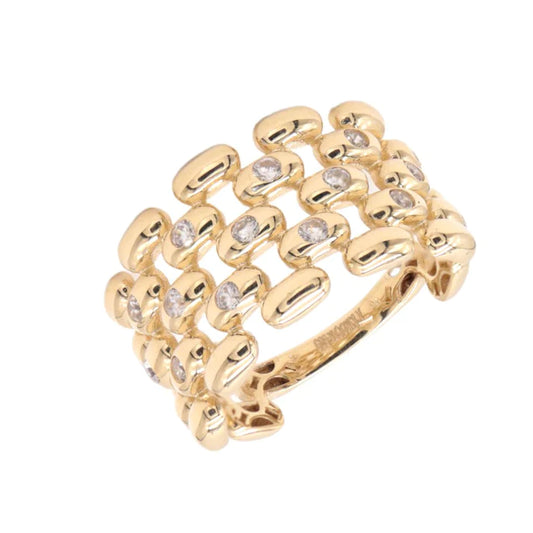 Inel Aur 14k Tip Plasa cu Pietre