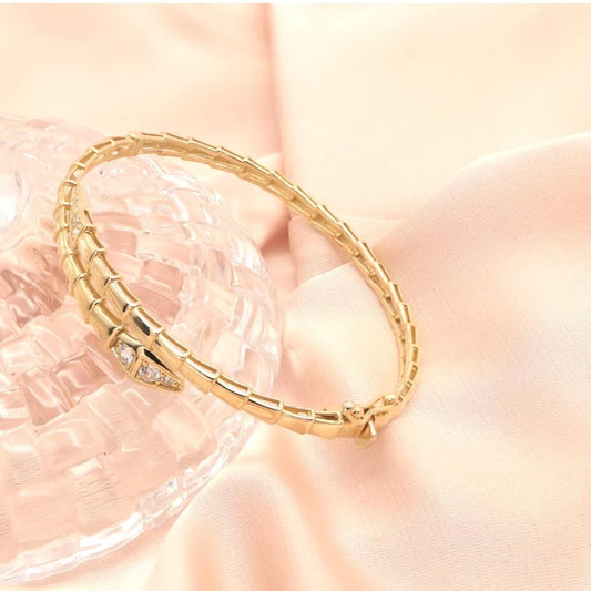 Bratara Fixa Aur 14k Sarpe cu Pietre Zirconia
