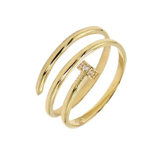 Inel Aur 14k Cui cu Pietre Zirconia