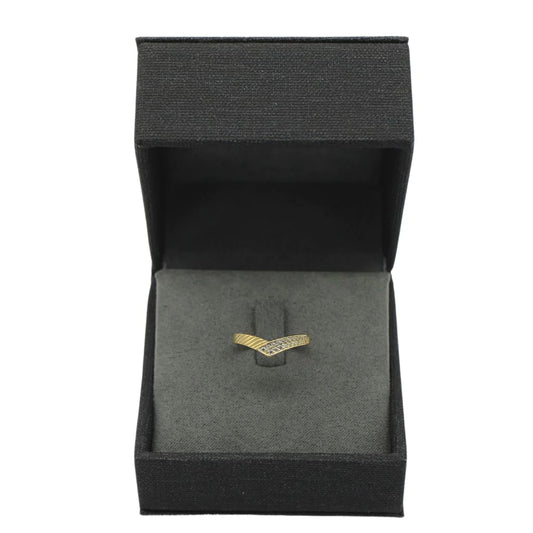Inel Aur 14k Minimalist cu Pietre Zirconia