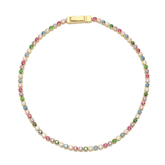Bratara Tennis Aur 14k Pietre Multicolore 1.5 mm