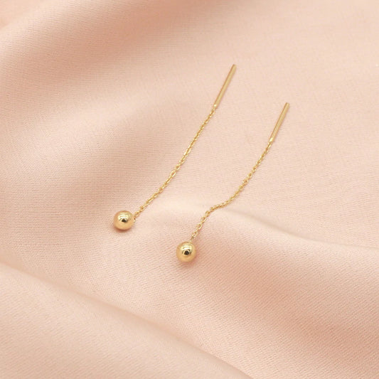 Cercei Fir Aur 14k Bila 4mm