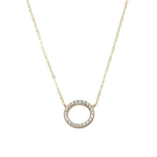 Lant Aur Galben 14k Cerc cu Pietre Zirconia