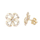 Cercei Aur Alb si Galben 14 k Floare