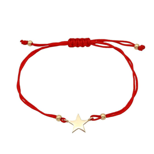 Bratara Aur 14k Snur Stea Laser cu Bile