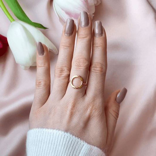 Inel Argint Placat cu Aur Cerc Minimalist - Bijuteria Cleopatra