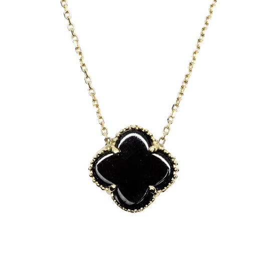 Lant Aur 14k Floare cu Onix