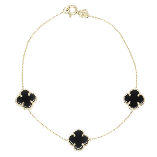 Bratara Aur 14k Flori cu Onix