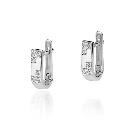 Cercei Aur 14k cu Diamante 0.10ct - Bijuteria Cleopatra