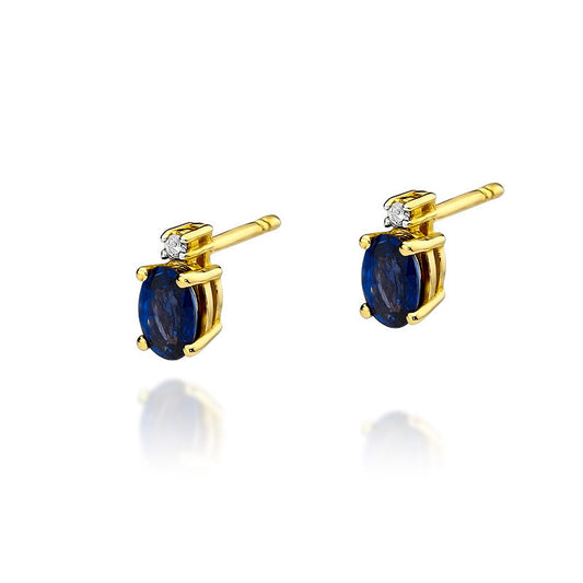 Cercei Aur 14k cu Safir 1.40ct si Diamant 0.03ct