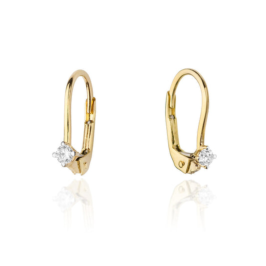Cercei Aur 14k cu Diamant 0.08ct Tortita